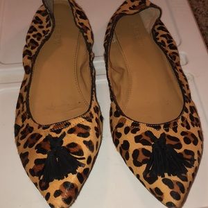 Leopard tassel flats